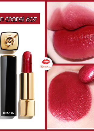 Оригінал помада для губ chanel - rouge allure camelia blanc №607 camelia rouge metal оригинал помада7 фото