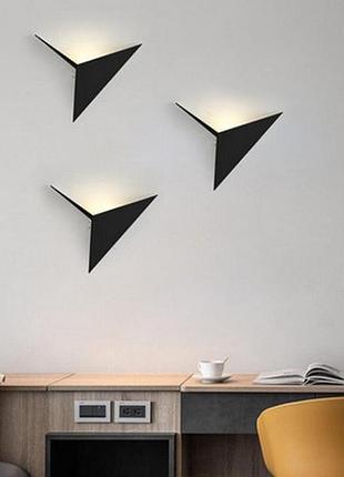 Бра "чайка" чорне 4432/1w bk3 фото