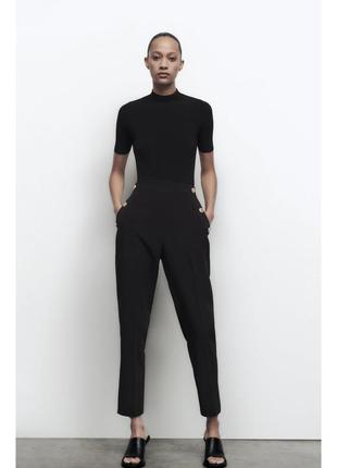 Zara брюки класичні висока талія з ґудзиками1 фото