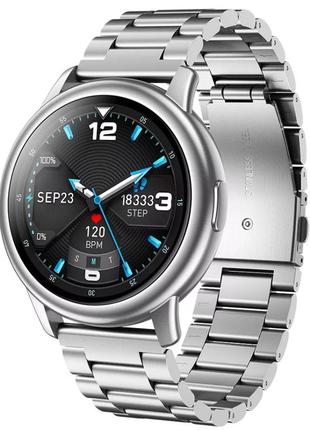 Умные смарт часы smart watch lemfo lf28 silver brown. с тонометром пульоксиметром android 5.0 ios 92 фото