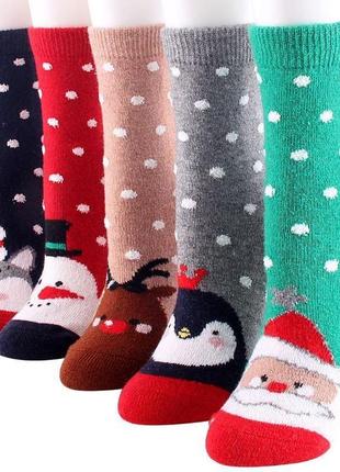 Носки махровые новогодние с рисунком дед мороз2 фото
