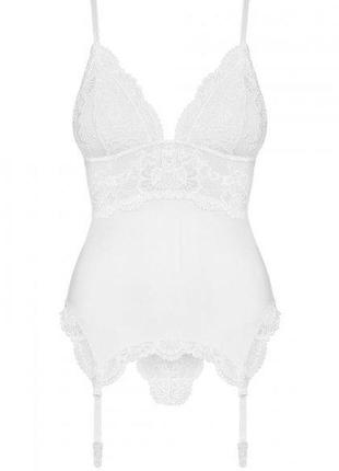 Корсет obsessive 810-cor  corset чёрный/белый3 фото