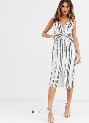 Стильна сукня міді , декорована різнокольоровими пафєтками