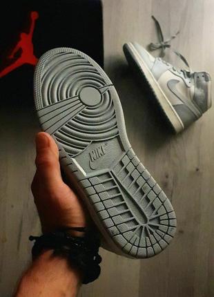 Зимові кросівки nike air jordan 1 high grey9 фото