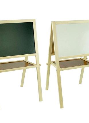 Мольберт "іграша" дитячий двосторонній магнітний, дошка для малювання для магнітів, маркерів і крейди 3в1.