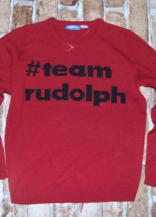 Новая новогодняя кофта свитер мальчику 7 - 8 лет pepperts