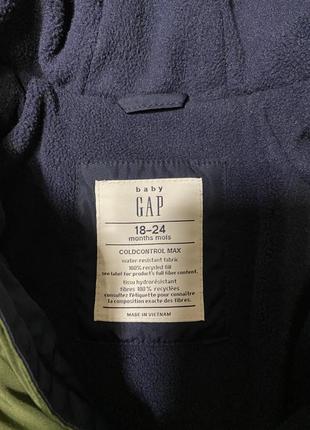 Ідеальна нова дитяча куртка на флісі gap синього та болотного зеленого кольору4 фото