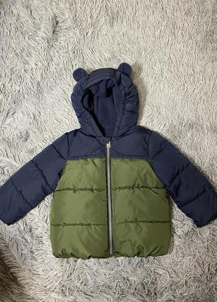 Ідеальна нова дитяча куртка на флісі gap синього та болотного зеленого кольору1 фото