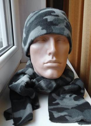 Шапка и шарф подростковая rebel камуфляж (7-14лет)1 фото