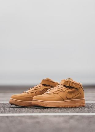 Кросівки зимові черевики nike air force 1 mid  хутро ботинки кроссовки9 фото