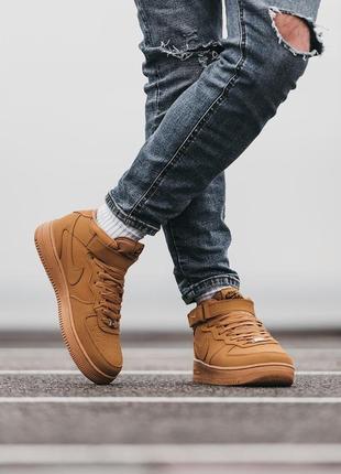 Кросівки зимові черевики nike air force 1 mid  хутро ботинки кроссовки