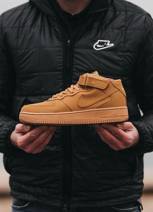 Кросівки зимові черевики nike air force 1 mid  хутро ботинки кроссовки5 фото