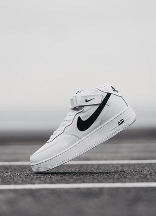 Кросівки зимові черевики nike air force 1 mid  хутро кроссовки зима ботинки9 фото