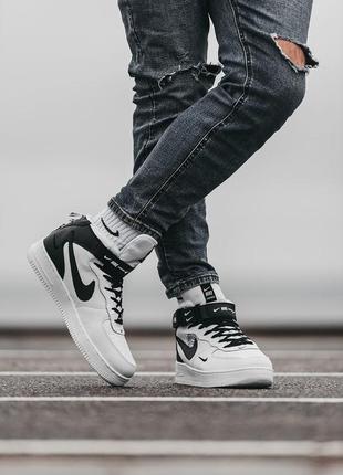 Кросівки зимові черевики nike air force 1 lv8 mid хутро кроссовки ботинки зима мех