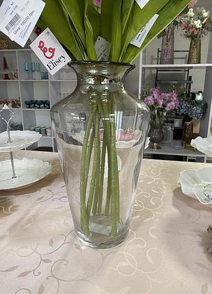 Скляна ваза "лоран" 35 см. "elisey"