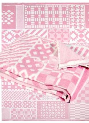Одеяло акрил/шерсть розовое 190х205 ярослав1 фото