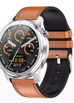 Розумний смарт годинник smart watch lemfo lf26 silver brown. з тонометром пульоксиметром android 4.4 ios 8