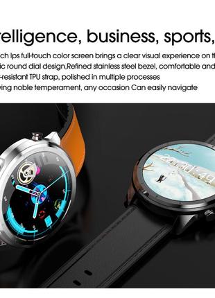Розумний смарт годинник smart watch lemfo lf26 silver brown. з тонометром пульоксиметром android 4.4 ios 87 фото