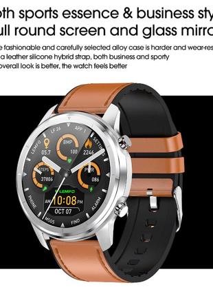 Розумний смарт годинник smart watch lemfo lf26 silver brown. з тонометром пульоксиметром android 4.4 ios 88 фото