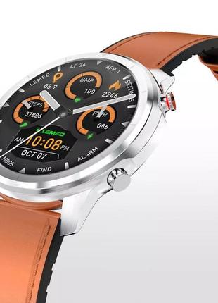 Розумний смарт годинник smart watch lemfo lf26 silver brown. з тонометром пульоксиметром android 4.4 ios 82 фото