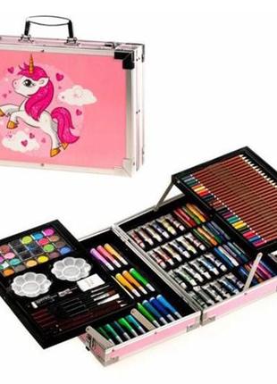 Набір для дитячої творчості у валізі з 145 предметів "чемодан творчості" рожевий (2081111)