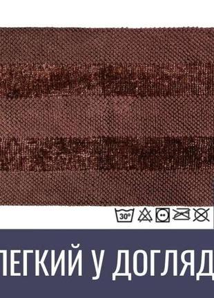 Коврик для ванной и туалета dariana матрас коричневый 55x50 см антискользящий, безопасный, прочный3 фото