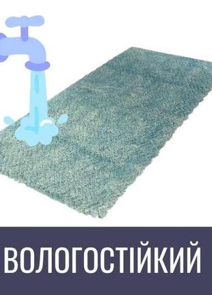 Килимок антибактеріальний для ванної та туалету dariana tropical sea 60x120 см м'яка ятний  антиковзкий, м'який та пухнастий5 фото