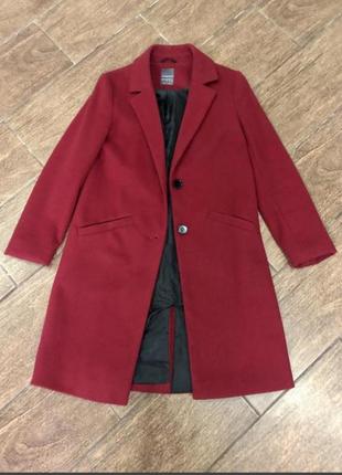 Шикарне стильне бордове пальто
