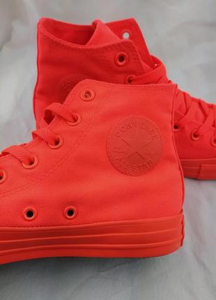 Яскраві коралові рожеві кеди кросівки converse chuck taylor all star sk8 old skool authentic оригінал конверс