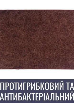 Коврик для дома универсальный dariana шерсть коричневый 45х75 см антискользящий, безопасный, прочный3 фото