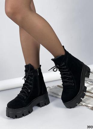 Ботинки женские замшевые зимние