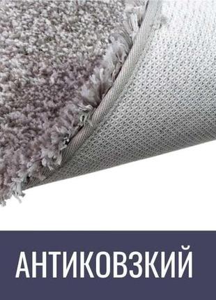 Коврик антибактериальный для ванной и туалета dariana melange soft 60x120 серый антискользящий, пушистый5 фото