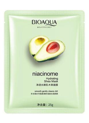 Маска для лица bioaqua с экстрактом авокадо и маслом ши niacinome hydrating shea mask, 25г1 фото