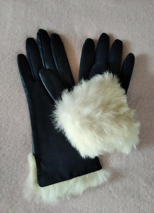 Перчатки кожаные женские зимние натуральный мех4 фото