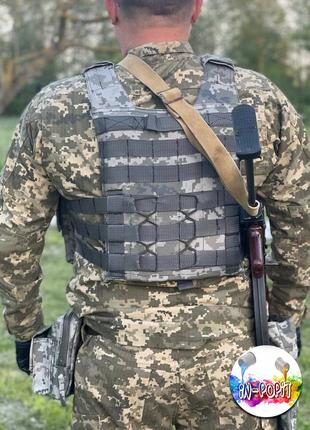 Плитоноска універсальна розвантажувальна, стандарт нато, тактична к1, cordura 1200d, камуфляж-піксель