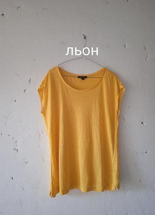 Лляна яскрава футболка