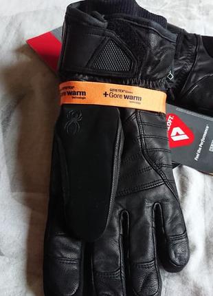 Брендові фірмові професійні шкіряні рукавиці spyder core-tex,оригінал,нові з бірками,розмір м. натуральна шкіра.7 фото