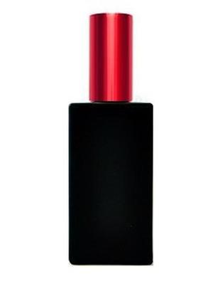 Черный матовый флакон для парфюмерии арт 60 мл. с металлическим спреем красный