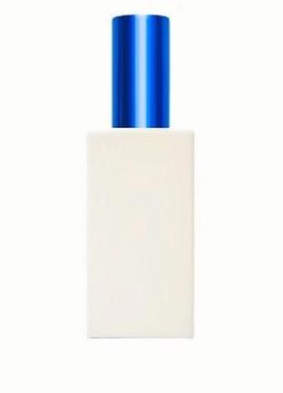 Белый матовый флакон для парфюмерии арт 60 мл. с металлическим спреем синий