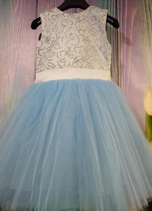 Красивое нарядное пышное платье для девочки3 фото