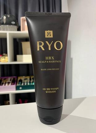 Ампульная маска для кожи головы и волос ryo premium hbx ampoule scalp & hair pack 200ml