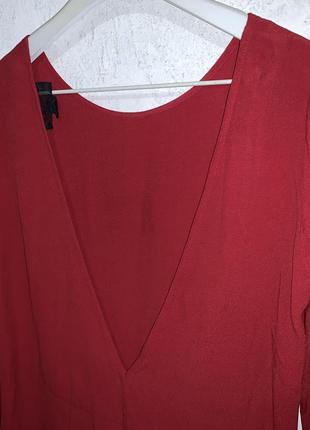Платье красное вечернее с открытой спиной и длинным рукавом hm3 фото