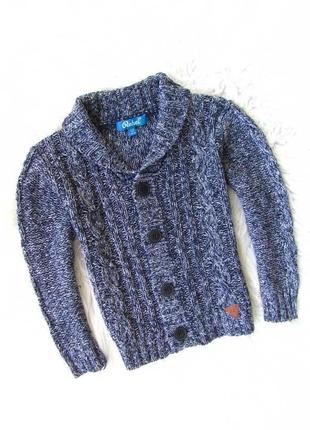 Теплая вязаная тепла в'язана кофта светр свитер джемпер реглан кардиган на локтях нашивки rebel1 фото