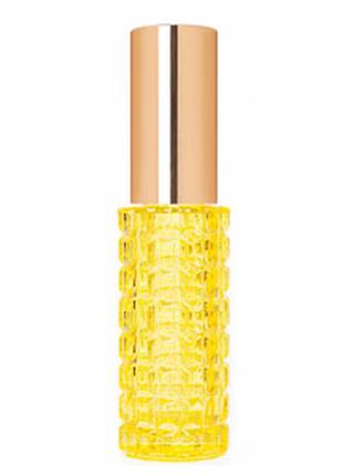Жовтий флакон для парфумерії гранат 20 мл. з металевим спреєм золото