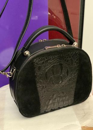 Сумочка с натуральной замшей