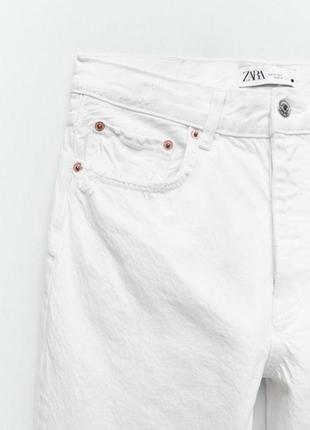 Джинси прямі білі zara straight fit premium the hw kick jeans3 фото