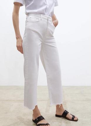 Джинси прямі білі zara straight fit premium the hw kick jeans1 фото