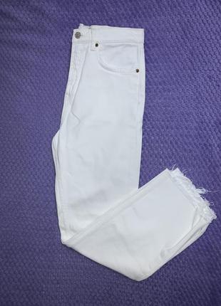 Джинси прямі білі zara straight fit premium the hw kick jeans7 фото