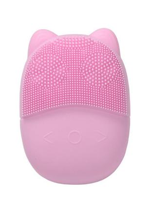 Электрическая силиконовая щетка-массажер lesko a3 для чистки лица pink