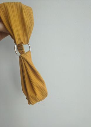 Пов'язка на волосся, жовто-гарячого кольору, розмір 56-58 см.2 фото